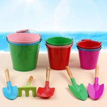 沙滩玩具四件套小铁锹儿童水桶铁桶大号铲子沙土玩具厂家直销