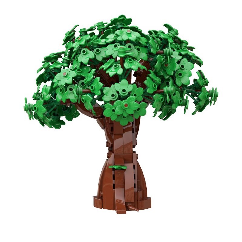 moc积木兼容乐高 109516 绿色的大树 中世纪场景搭配树林积木玩具