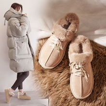 棉鞋女加绒冬季短靴百搭厚底耐磨韩版雪地靴加厚保暖鞋懒人毛毛鞋