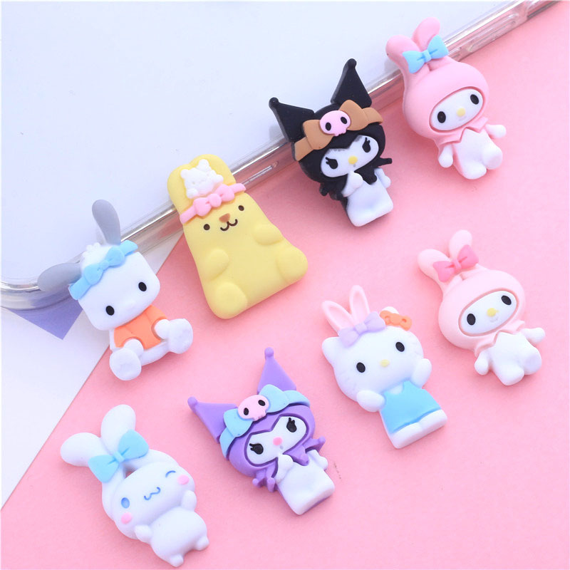 Cartoon Meitti Cloth Dog Cream Glue Phone Case Stationery Box Storage Box Barrettes Hairband Jewelry Resin Accessories