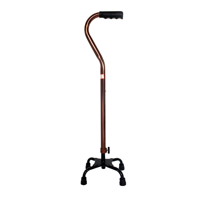 Walking Aid for the Elderly in Stock Non-Slip Quadrangle Crutch Adjustable Height Four Feet Aluminum Alloy Cane