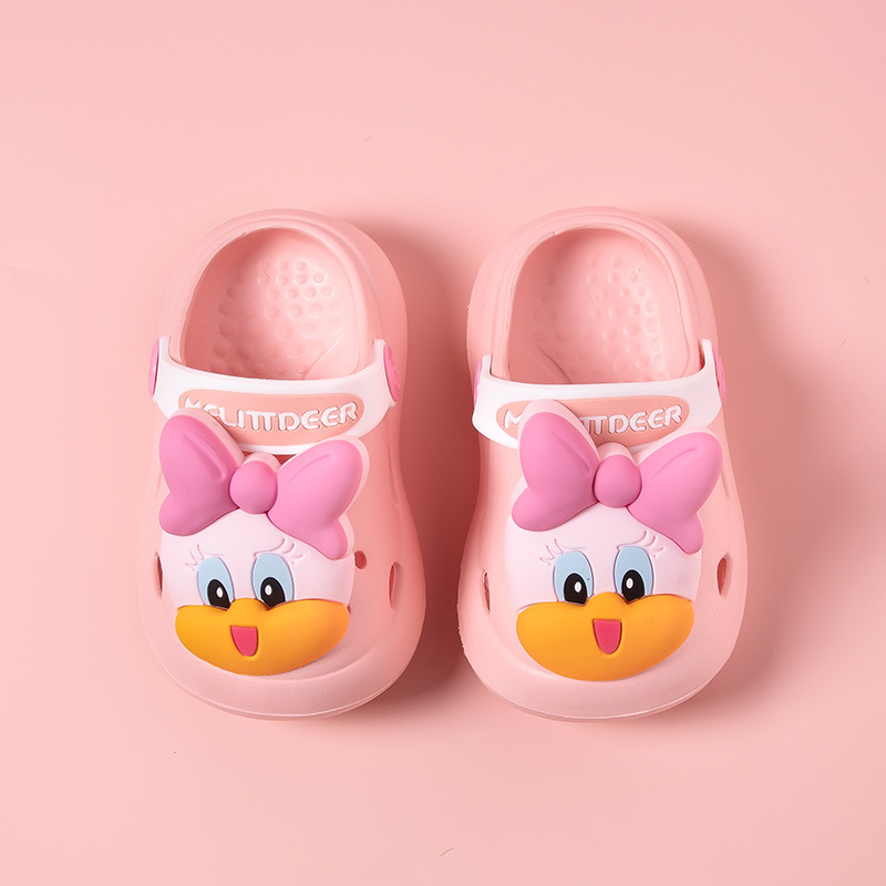 Xiaolumili Summer Cute Cartoon Slippers Bear Outdoor Hole Shoes Boys and Girls Soft Bottom Children's Sandals