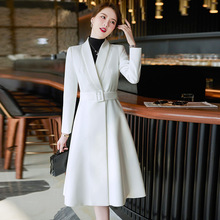 白色高级感风衣外套女2023新款职业装小个子中长款西装大衣秋冬季