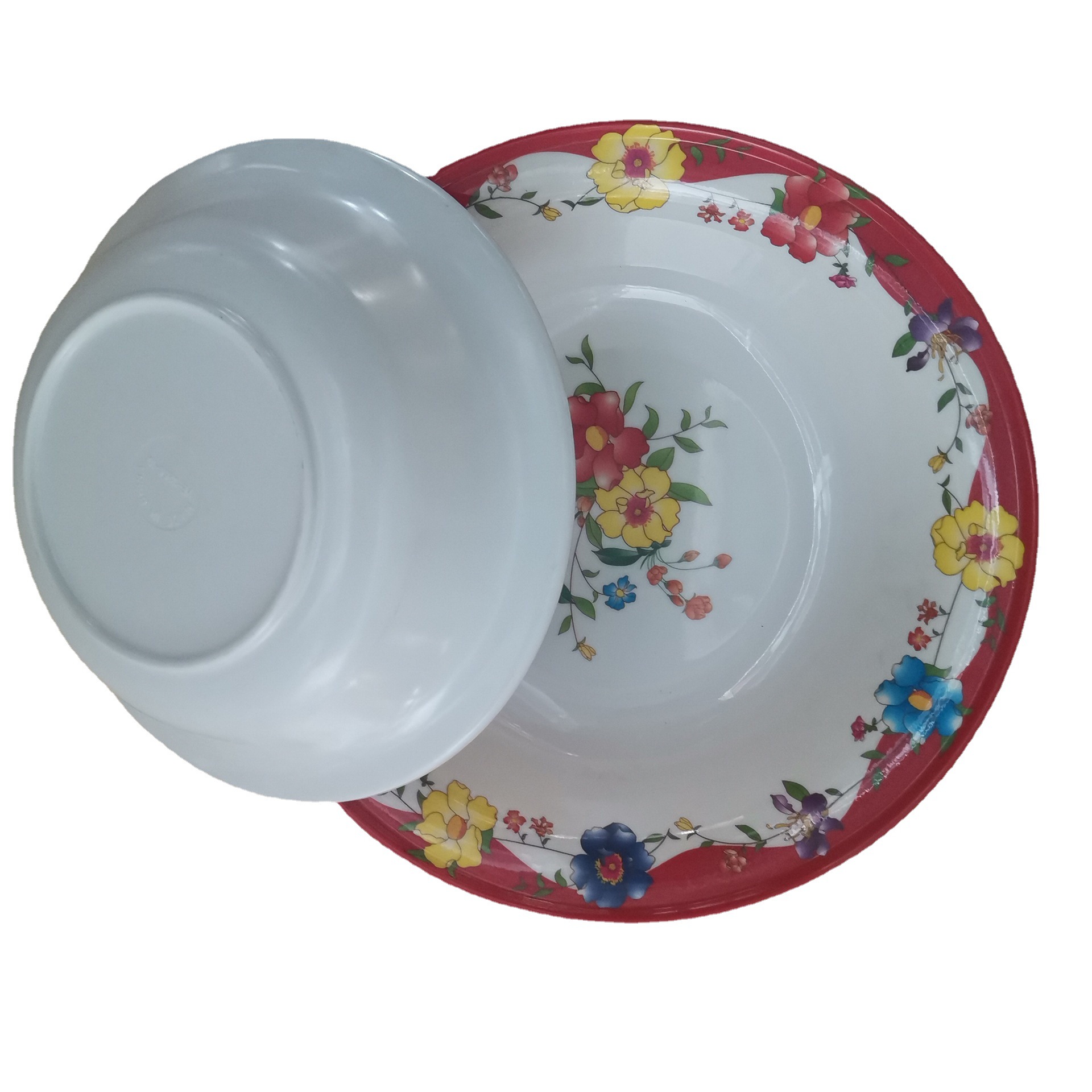 New Export Middle East Africa Red Side Large Bowl 10 12 14 Inch Melamine Plastic Melamine round Bowl