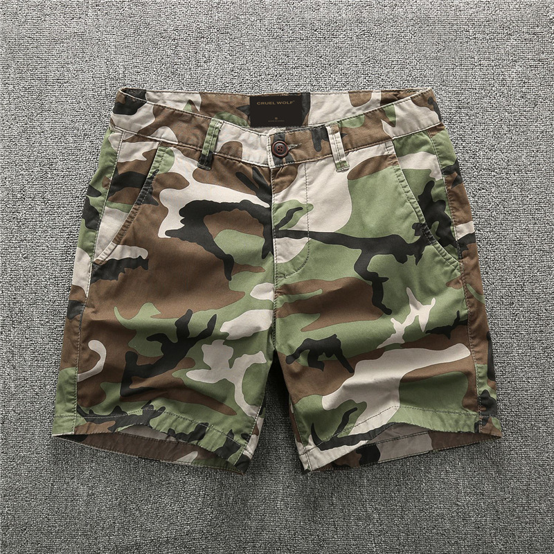 Camouflage Workwear Shorts Men's Loose Men's Casual Pants Fifth Pants Summer Menswear Cross-Border