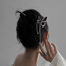 新中式蝴蝶发簪女现代简约古风发钗小众设计汉服配饰高级感发饰潮