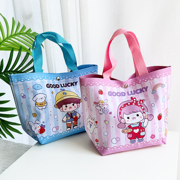 卡通伴手礼帆布袋儿童周岁手提礼品袋幼儿园帆布包学生饭盒便当袋