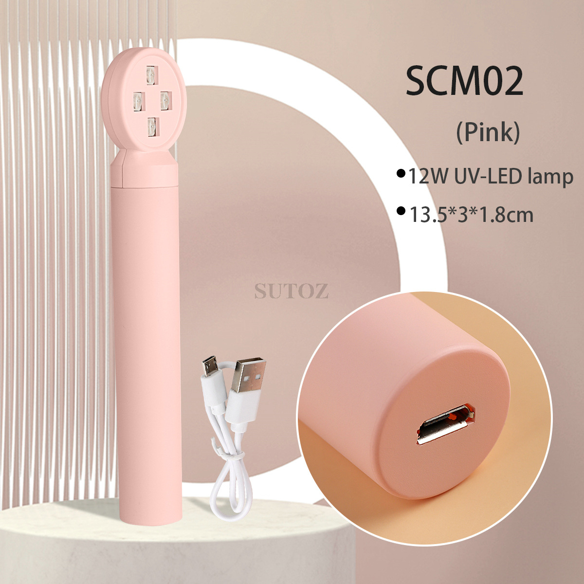 2023 New Nail Beauty Heating Lamp Tool Mini Portable Rechargeable Dormitory Home Handheld Hot Lamp 45 Seconds