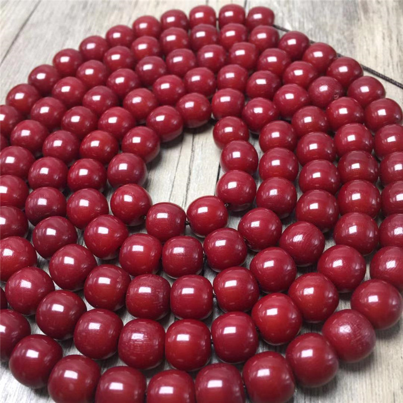 白玉菩提根老型桶朱砂供菩提子男女款手串手链项链念珠佛珠108颗