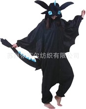 法兰绒可爱卡通动漫动物睡衣独角兽彩虹夜刹黑魔鬼恐龙连体睡衣