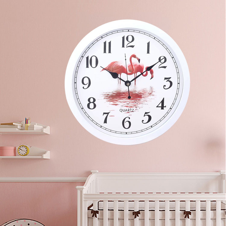 Flamingo Clock Nordic Style Living Room Wall Clock Modern Minimalist Clock Mute Clock Bedroom Creative Pocket Watch Quartz Clock
