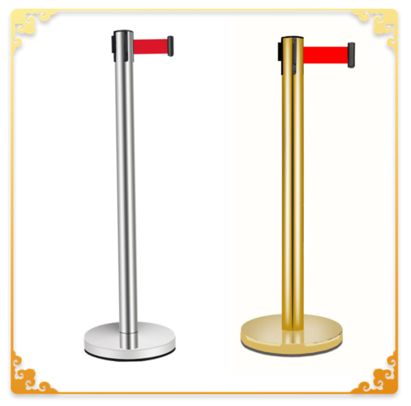 现货坪山隔离柱排队栏礼宾杆伸缩带不锈钢银行柱活动围栏柱2/3米