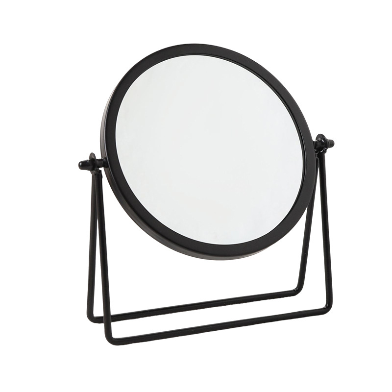 Nordic Makeup Mirror Light Luxury Dressing Mirror Desktop Desktop Bedroom Wall Hanging Small Mirror Home Wall-Mounted Iron Mirror Student