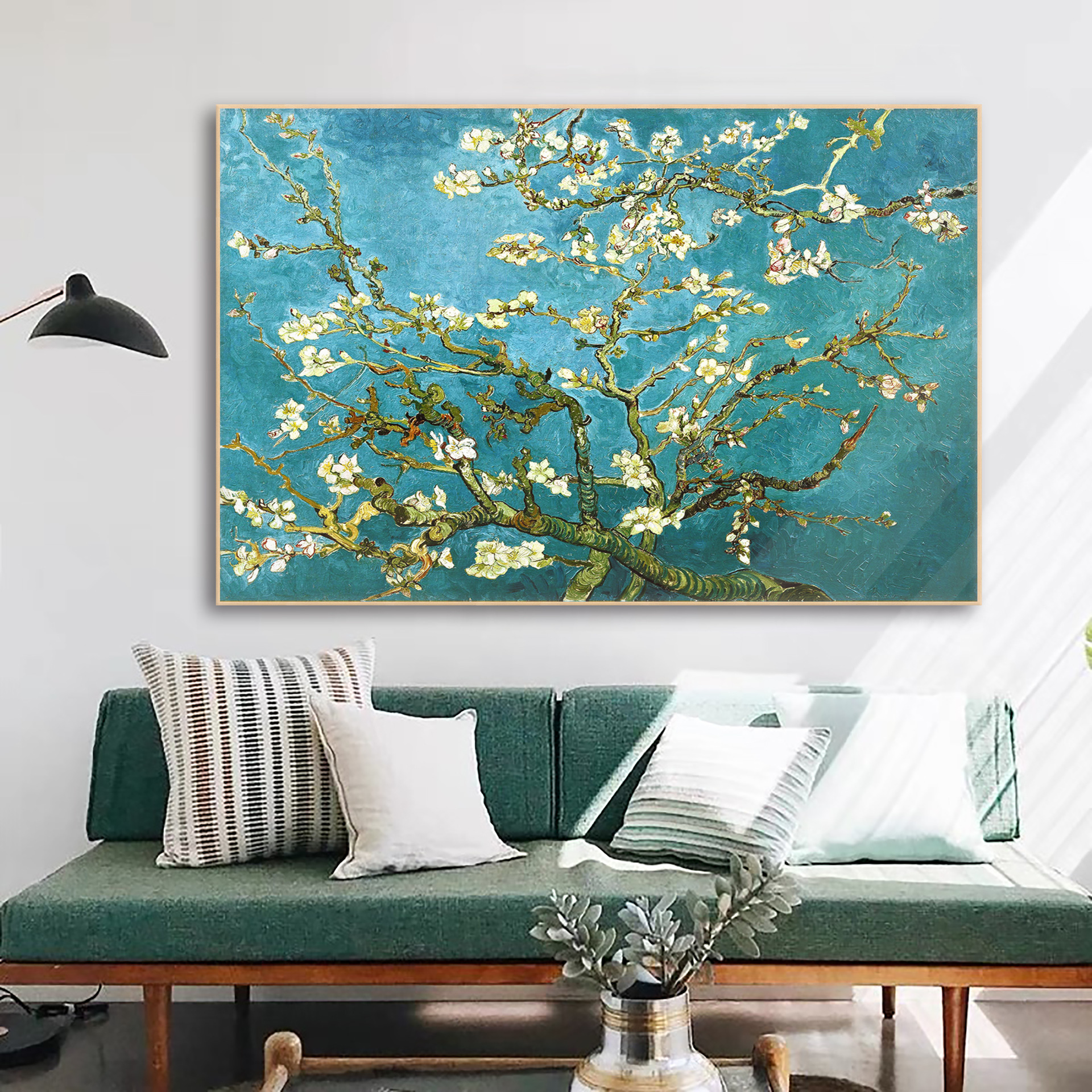 手绘油画梵高杏花欧式客厅装饰画沙发背景墙画餐厅玄关挂画