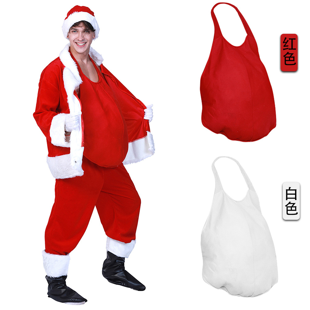 Factory in Stock Christmas Stage Makeup Performance Accessories Clothing Men and Women Santa Claus Fake Belly Dress up Props