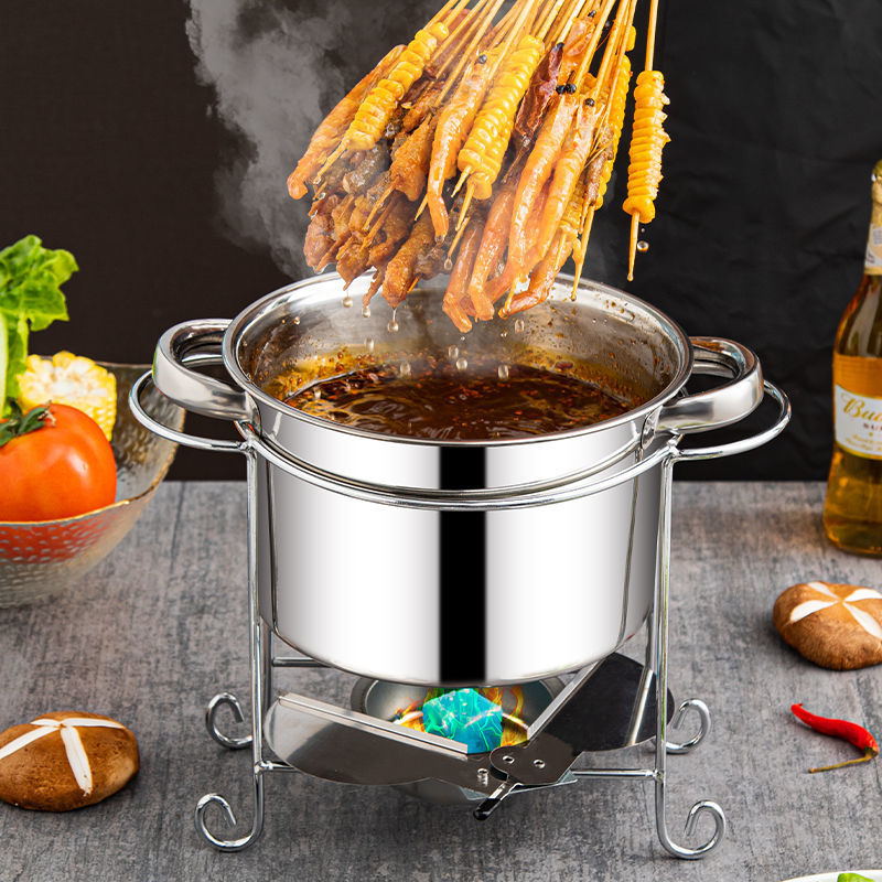 麻辣烫锅涮肚毛肚商用涮串可调火不锈钢电磁炉专用小火锅家用