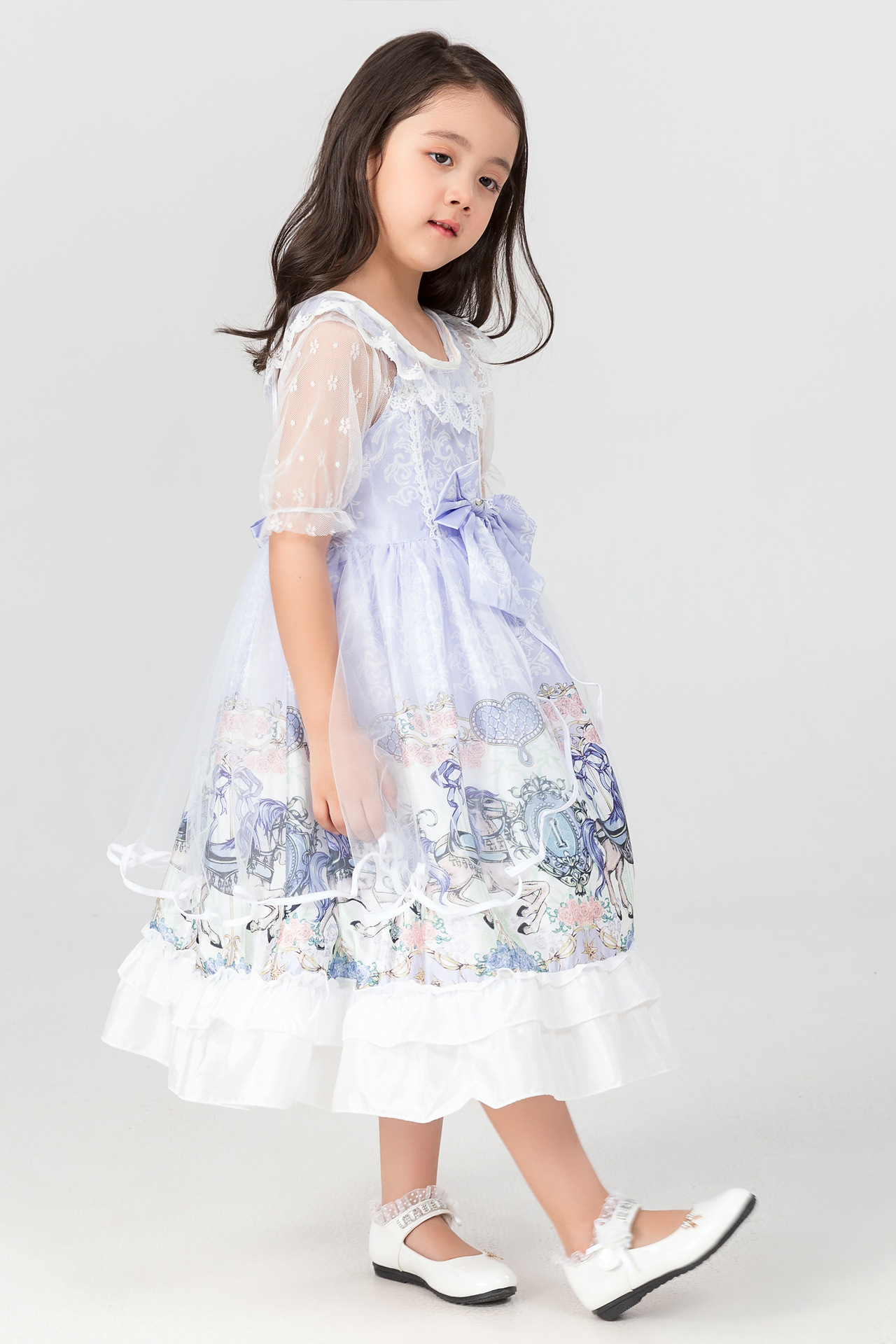 新款女童洛丽塔公主裙萝莉洋气小女孩连衣裙儿童礼服蓬蓬裙走秀服