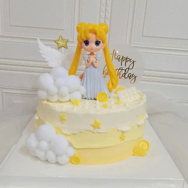 网红蛋糕装饰小公主插件 女孩小仙女甜品台装扮 小美女生日摆件