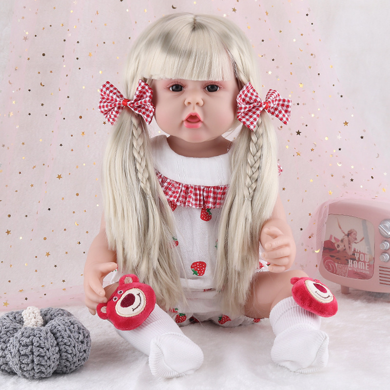 60cm Simulation Baby Reborn Doll Soft Rubber Doll Large Doll Cross-Border New Product Baby Girls' Toy