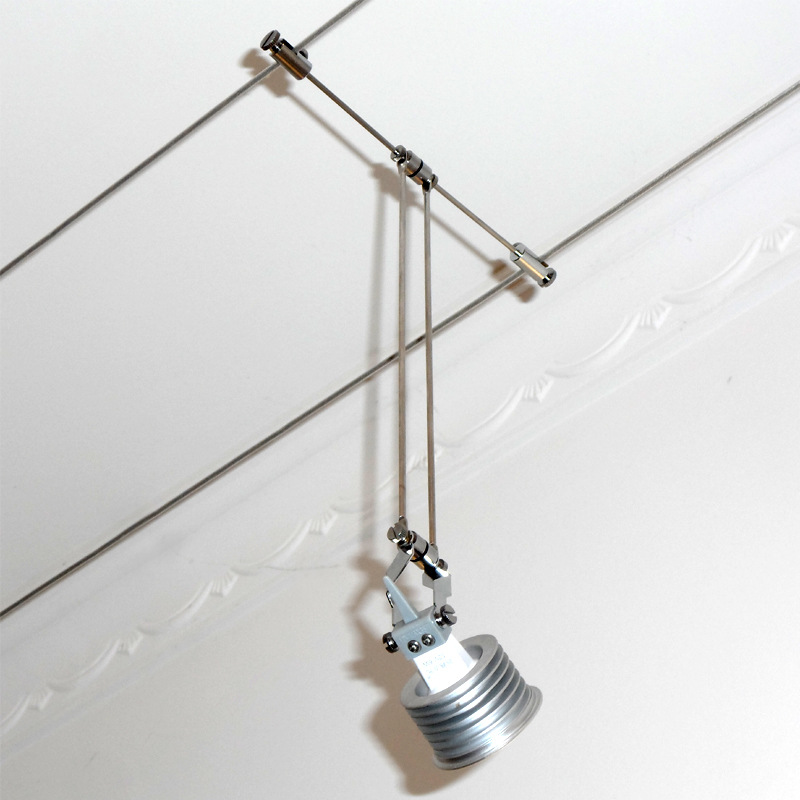 mr1y走线灯轨道led射灯聚光灯多头加长吊杆钢丝灯商业家用钢索灯