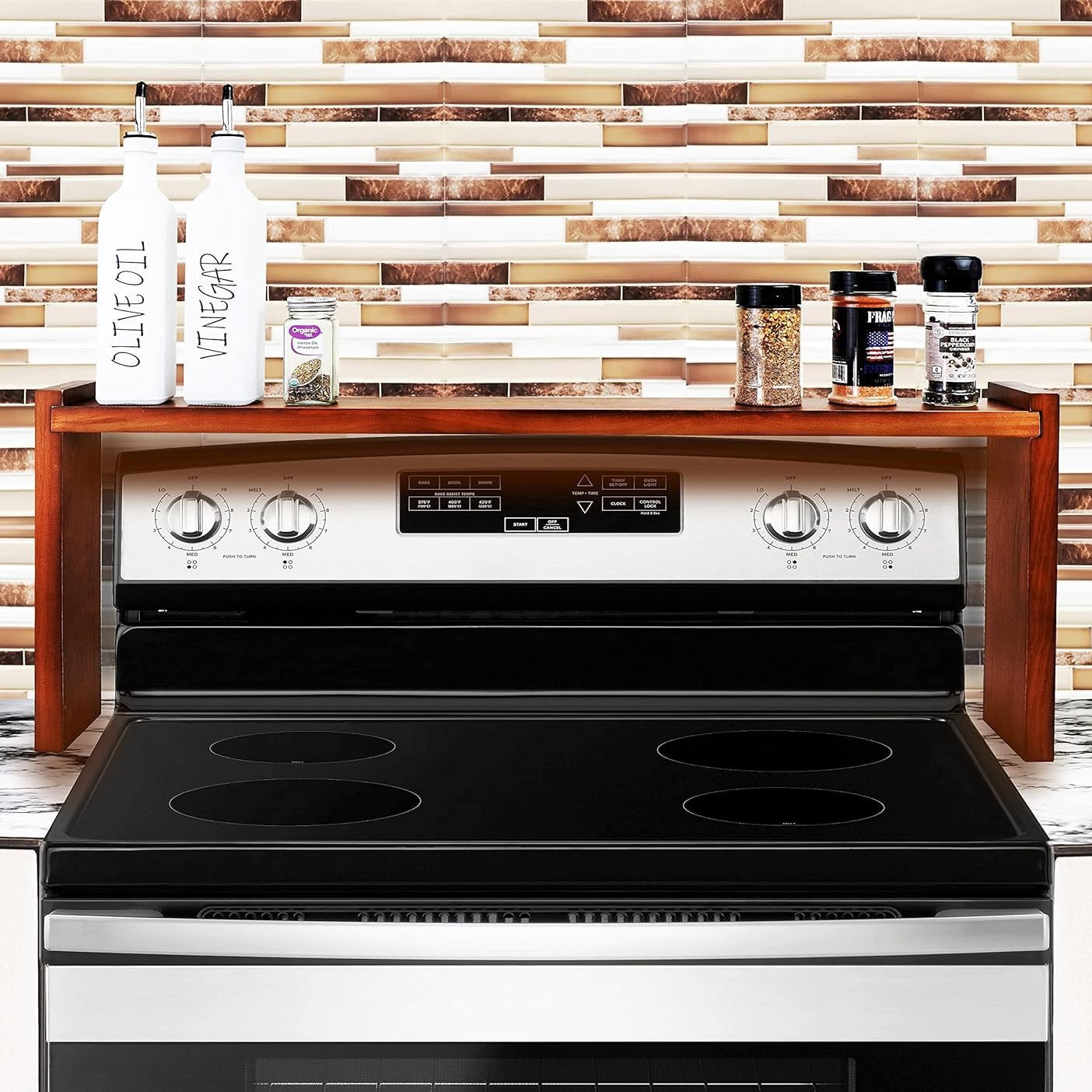 厨房香料架烤炉顶部收纳架 跨境厨房置物架炉灶顶实木调料架-阿里巴巴