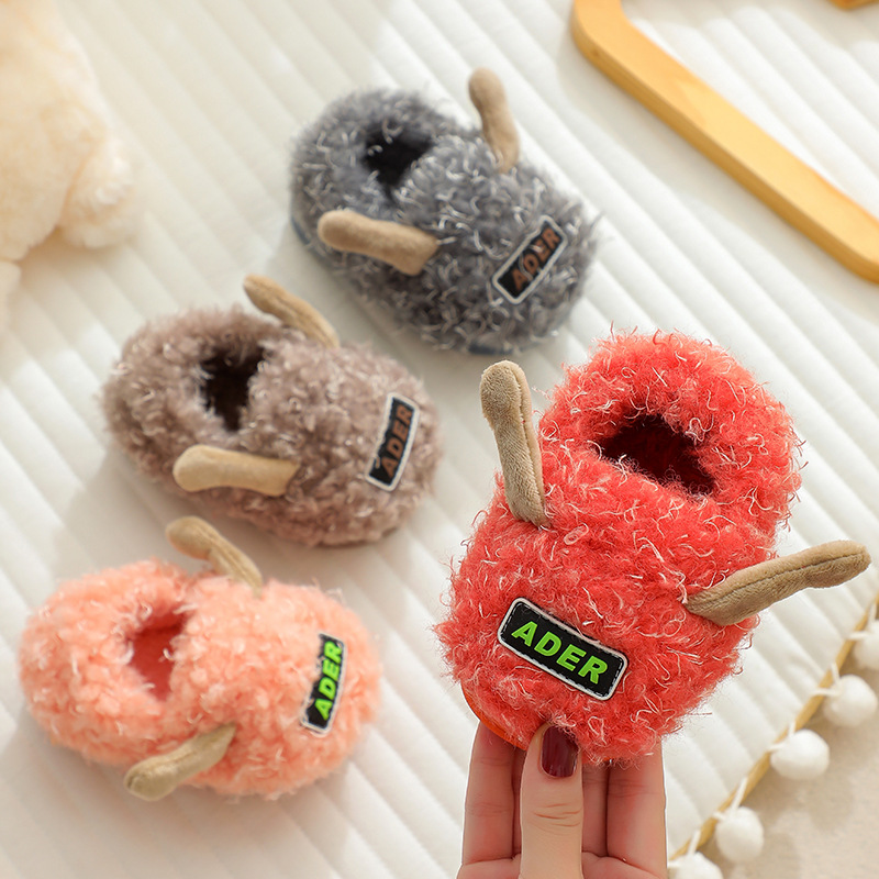 儿童包跟棉鞋冬季婴幼儿家居保暖学步鞋卡通男女童软底宝宝棉拖鞋