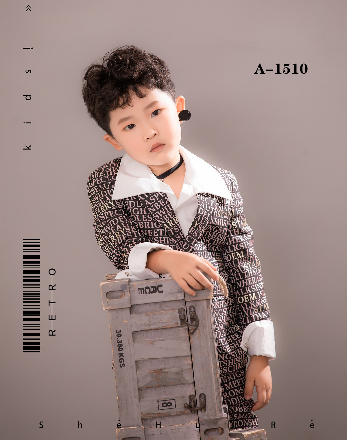 影楼潮童男孩写真男童艺术照模卡走秀演出服儿童摄影主题服装潮拍