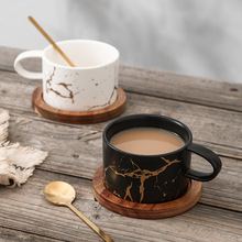大理石纹陶瓷咖啡杯碟家用下午茶具套装精致茶杯水杯咖啡厅杯子