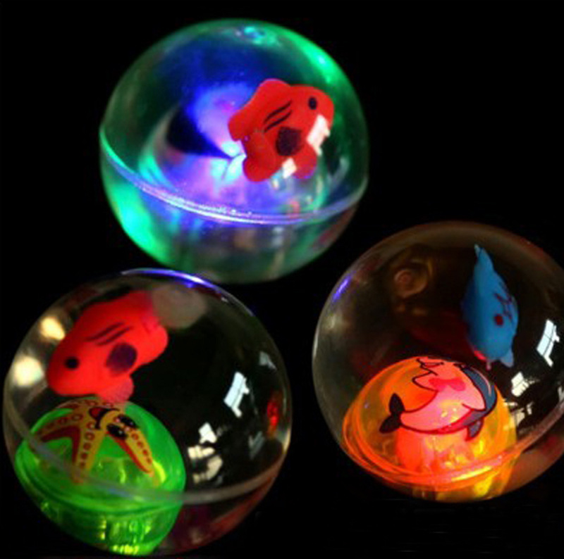 Luminous Ball Elastic Ball with Rope Flash Crystal Ball Jumping Ball Luminous Children's Toys Stall Supply Wholesale Factory