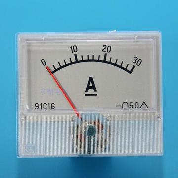 指针式电流表机械表 30a直流电流表 91c16表头 充电机表-阿里巴巴