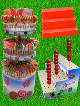 甜品台插放棒棒糖展示架创意冰糖葫芦架子棉花糖旋转圆形堆头货架