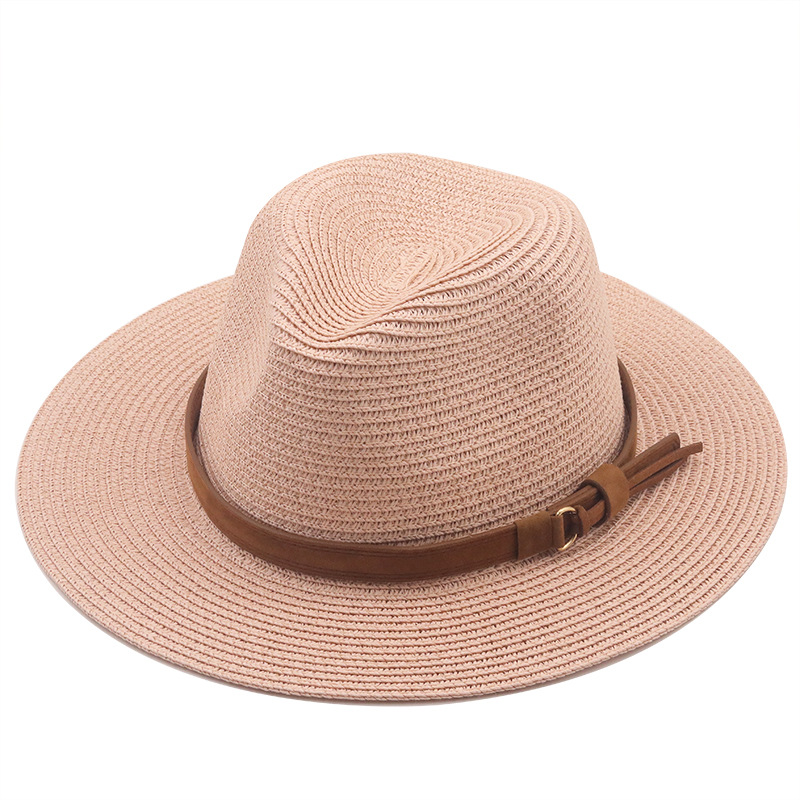 Aliexpress Wish Amazon Ebay Straw Hat Bowler Hat Female Outdoor Beach Sun Protection Sunshade Fedora Hat