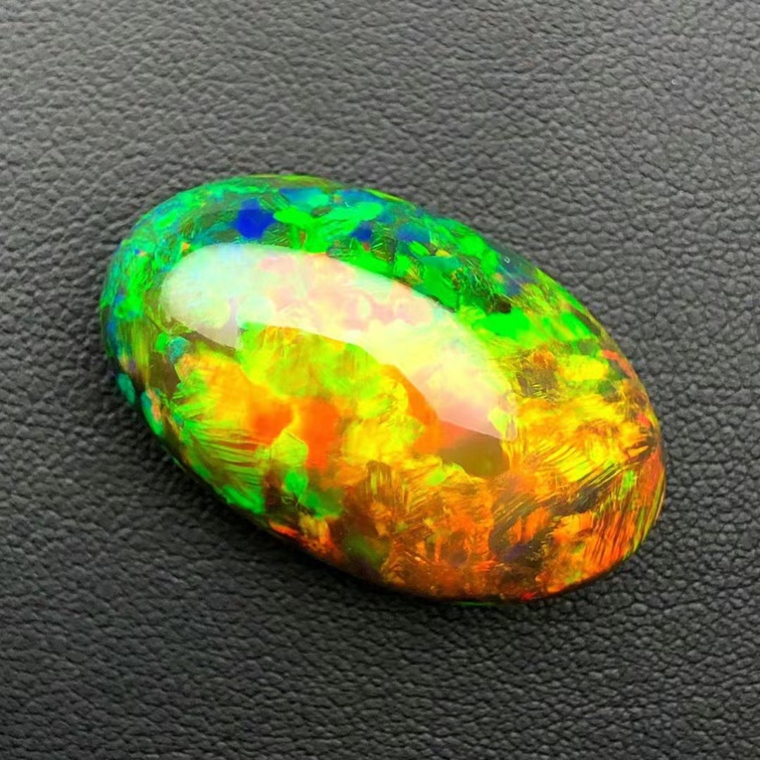 天然七彩黑欧泊蛋白石澳宝裸石戒面吊坠配石澳大利亚产地支持复检