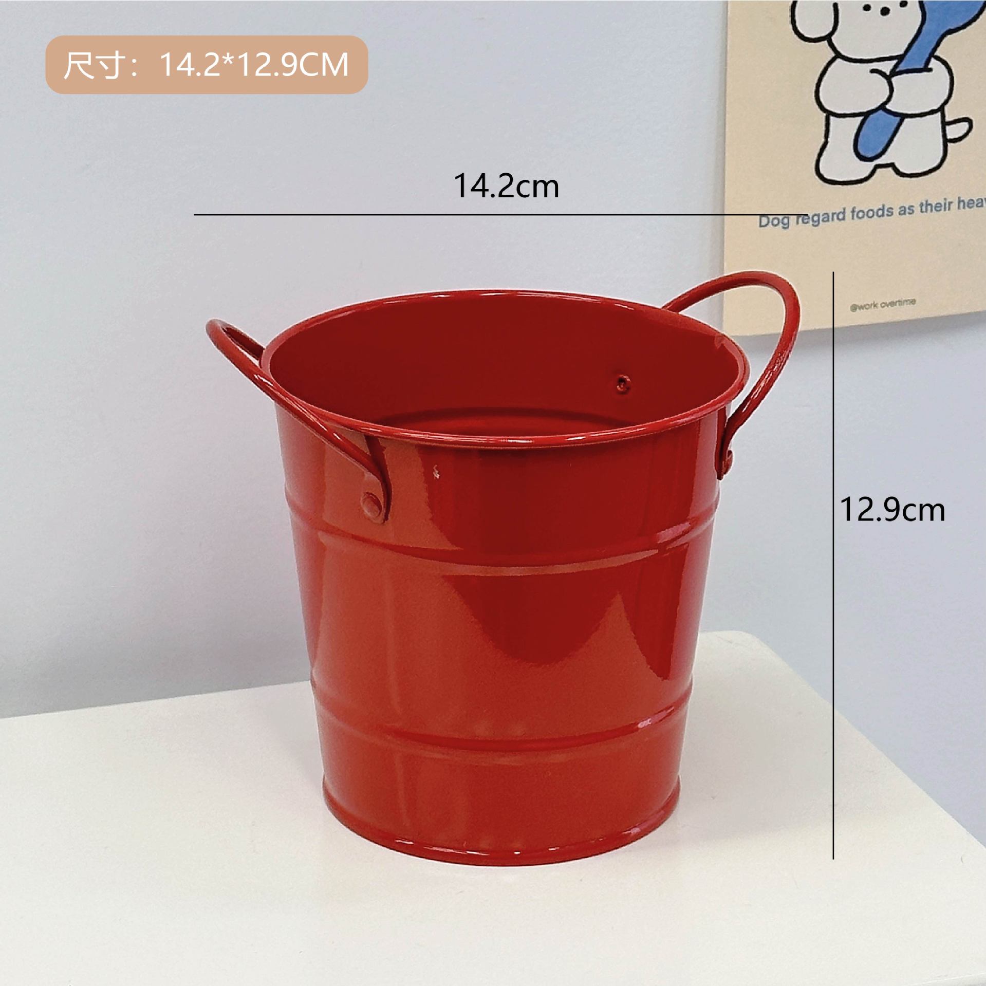 Creative Iron Pen Holder Student Desktop Storage Box Ins Wind Net Red Small Iron Bucket Cute Personality Office Pen Container