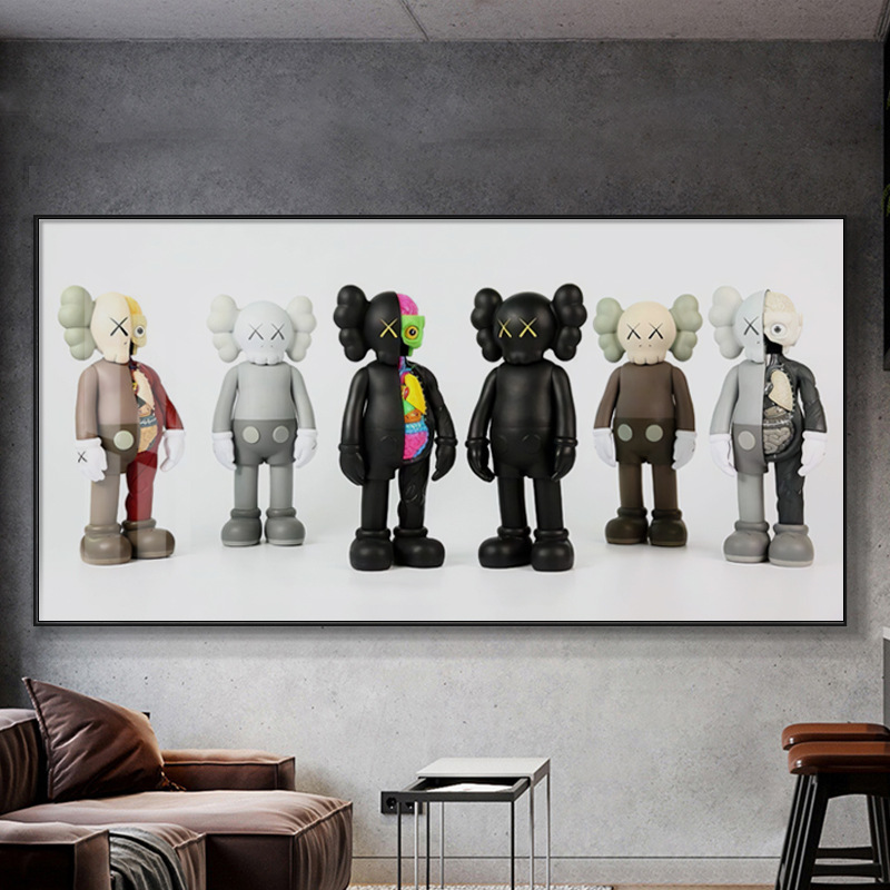 kaws暴力熊客厅沙发背景墙装饰画玄关走廊壁画卧室床头潮流挂画