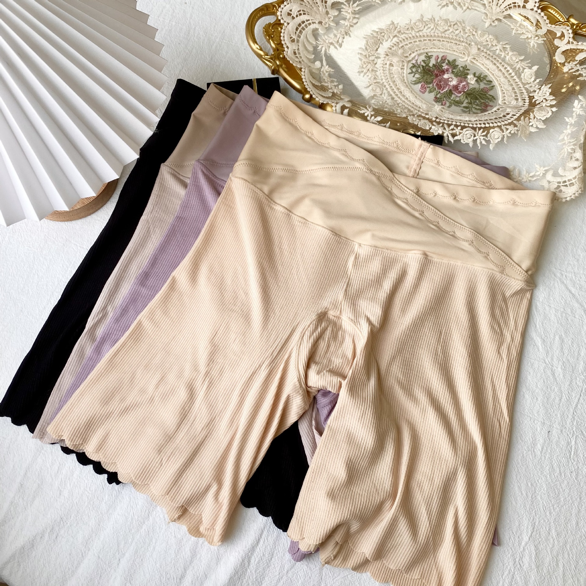 100-200斤大码安全裤加裆免穿内裤中腰收腹胖mm五分裤女夏防走光