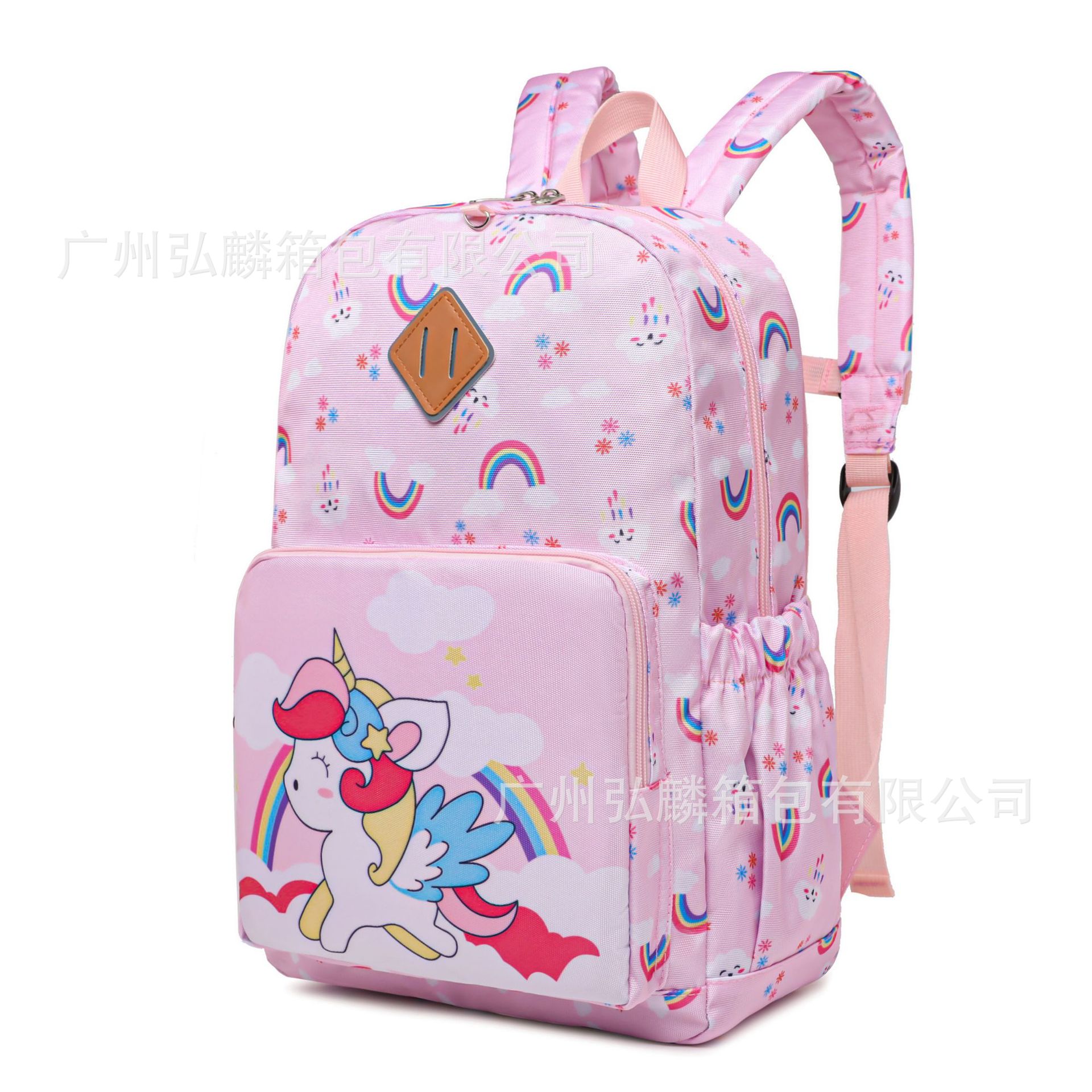 2023亚马逊新款卡通小学生背包印花儿童双肩包减负独角兽书包批发