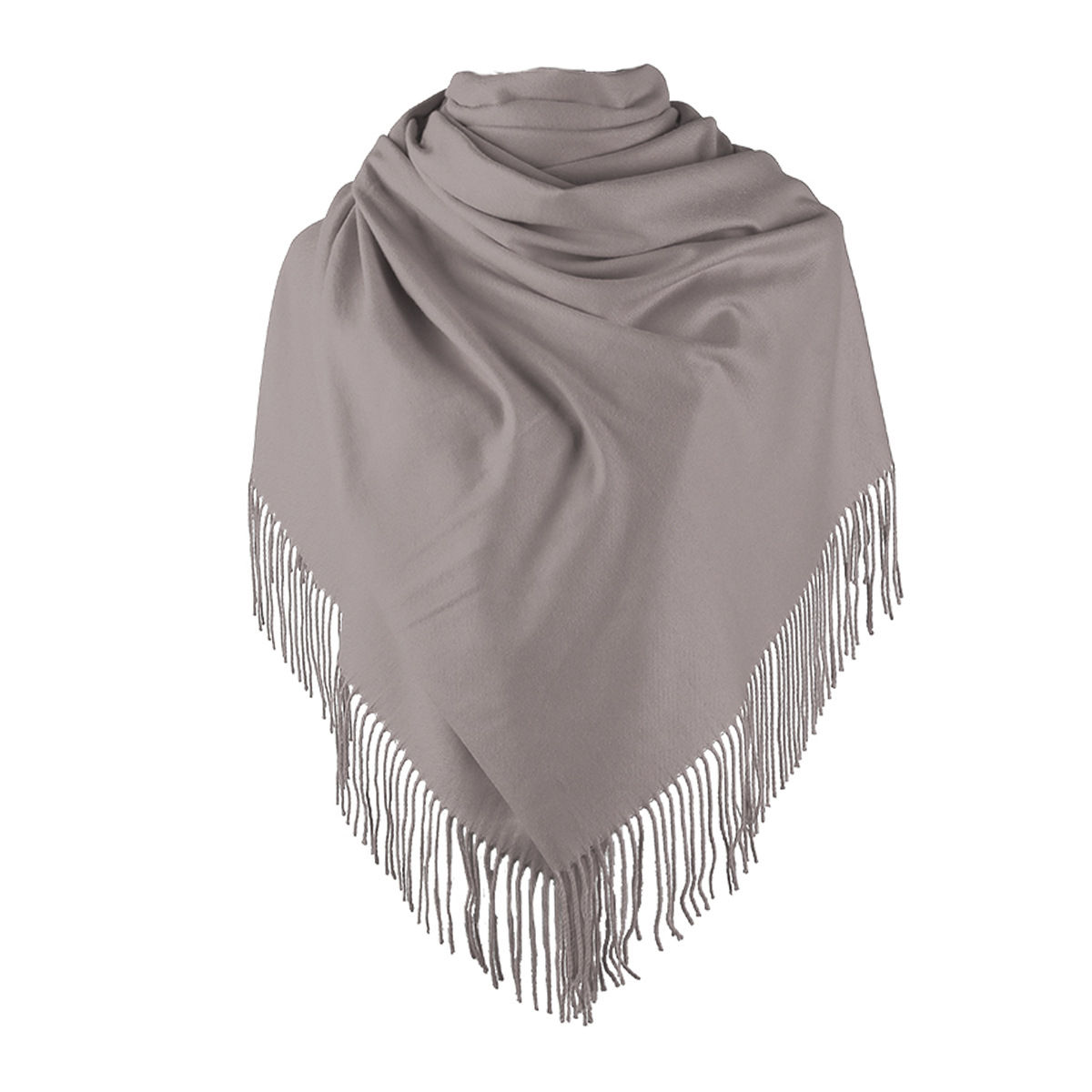 Factory Direct Sales Winter Trendy Shawl Cross-Border Cashmere Women's Solid Color Scarf Thickened Warm Long Fringe Scarf