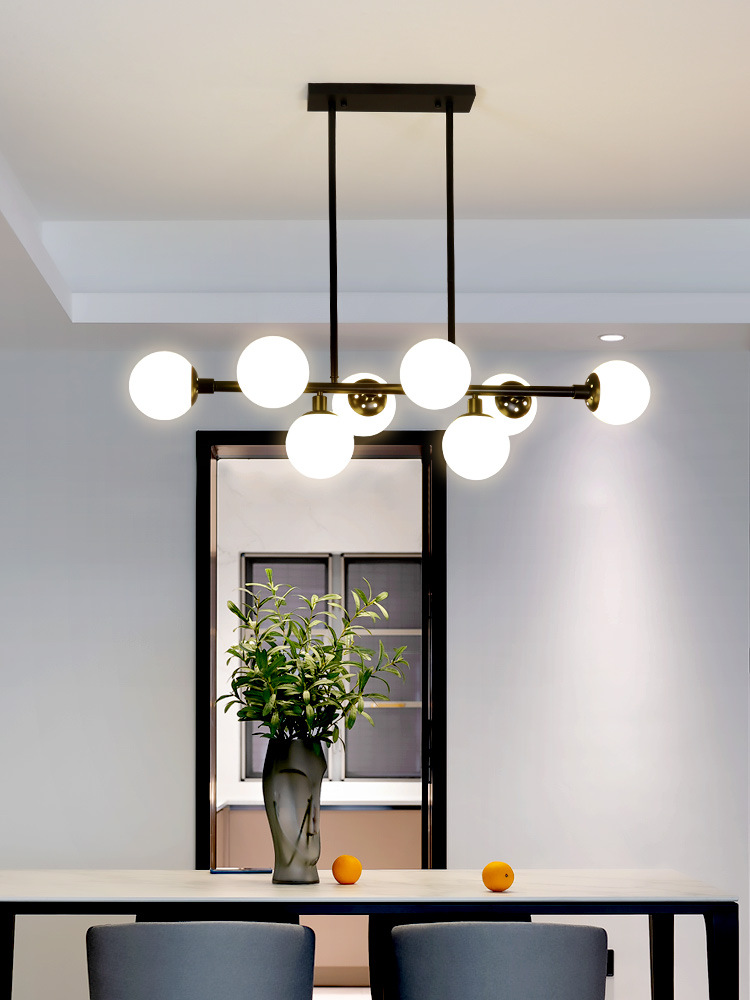 北欧创意餐厅饭厅吊灯简约个性客餐厅吧台灯具网红后现代分子灯饰