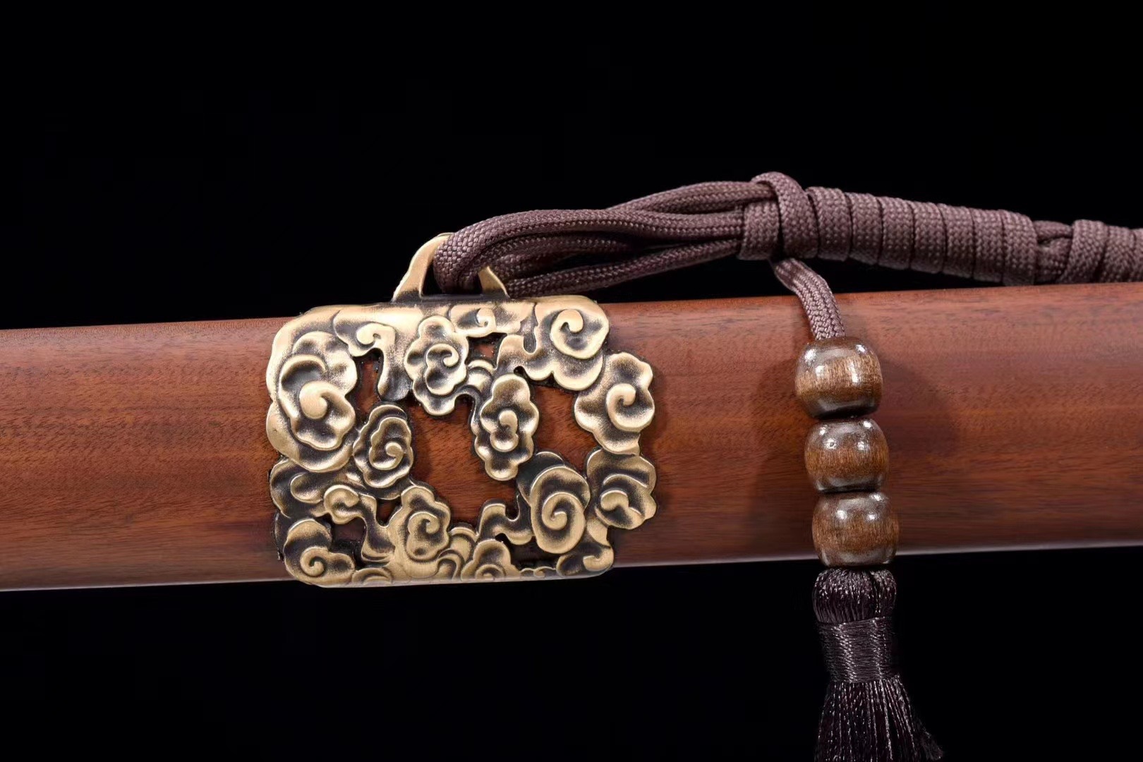 龙泉市刀剑镇宅宝剑 酸枝木纯铜花纹钢锻打 中式传统宝剑一体长剑