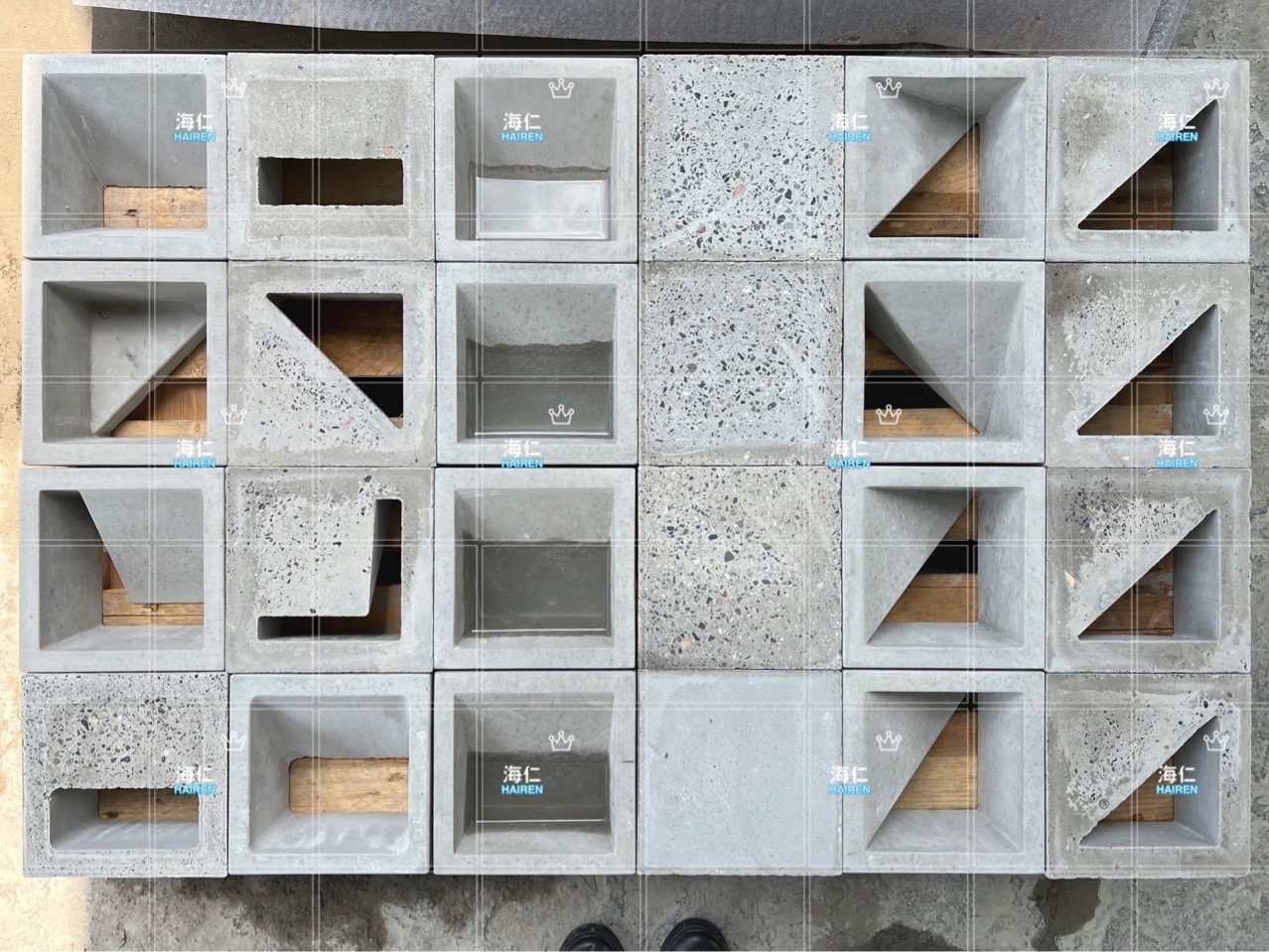 水泥空心砖装饰艺术隔墙砖头造型方孔构件砖微水泥砖网红空心砖块