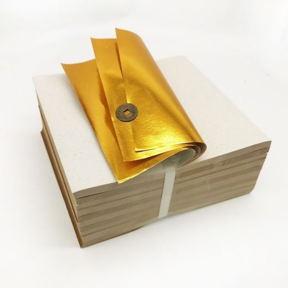 批发半成品手工叠元宝纸大张金银纸锡箔纸