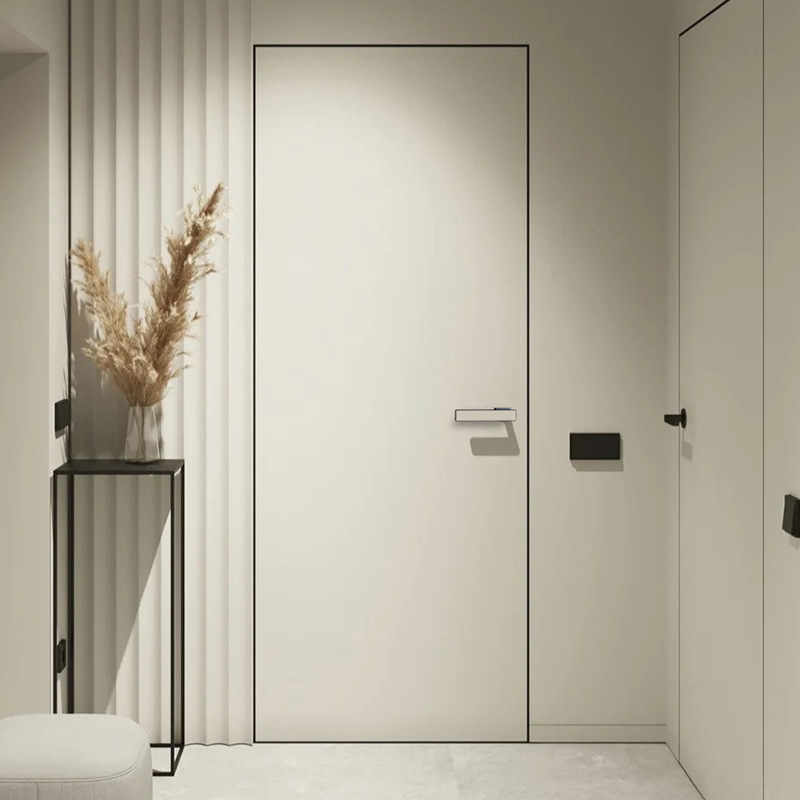 隐形门幽灵门实木室内门锭制极窄无框现代暗门背景墙卫生间卧室门