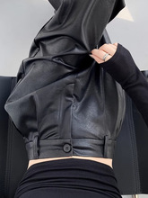 一件代发高级感黑色皮裤女直筒2023新款阔腿裤软PU皮垂感显瘦休闲