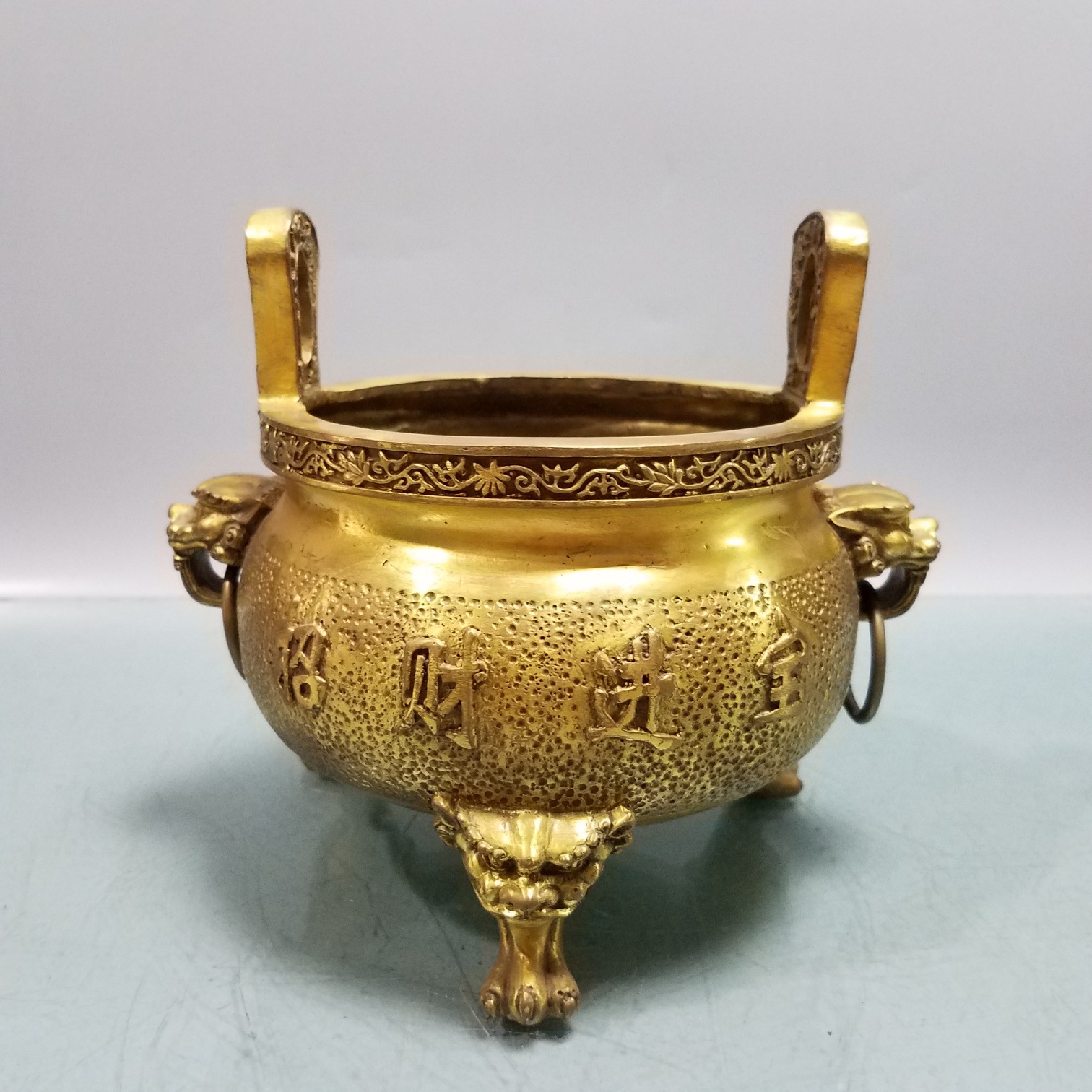 纯铜香炉家用室内供佛插香烧三足财神小香炉大号供奉铜鼎佛具用品