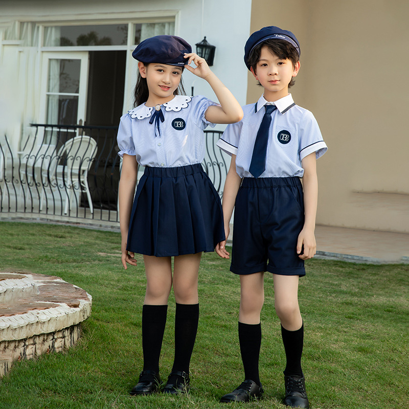 小学生校服夏季套装英伦学院儿童运动班服短袖夏天幼儿园毕业园服