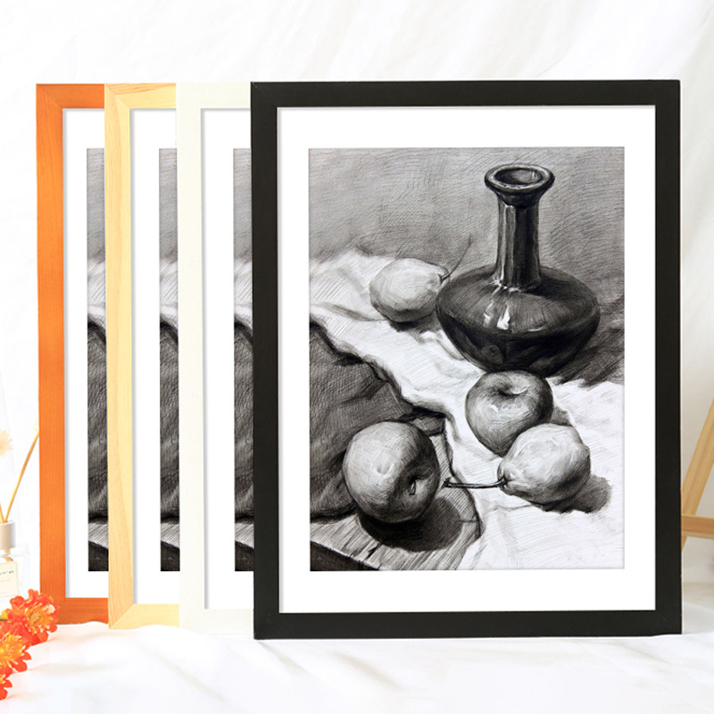 素描相框挂墙a4a3美术绘画作品画框装裱4k开8k油画海报12寸16框架