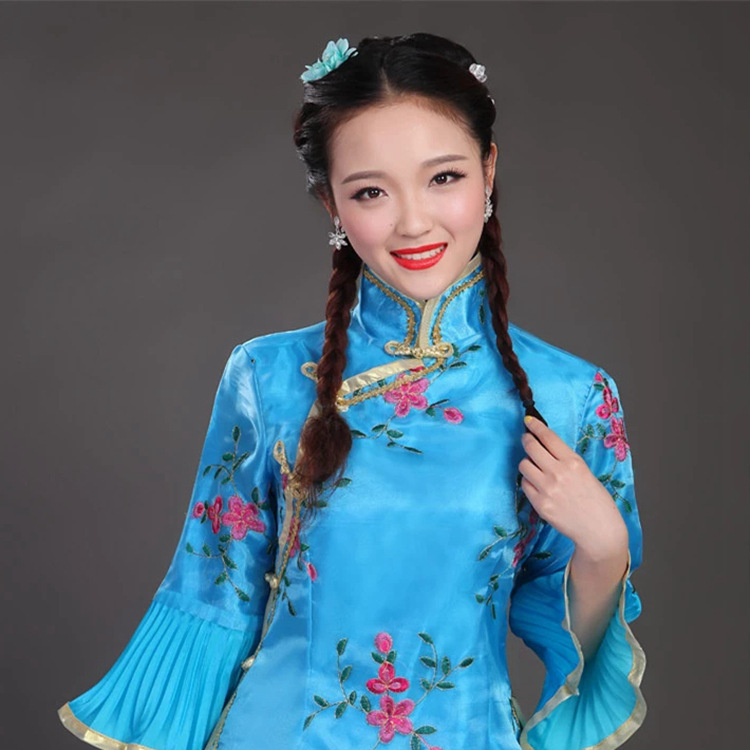 民国古装中式伴娘服小凤仙戏服小姐装儿童古筝演出服女舞台演出春