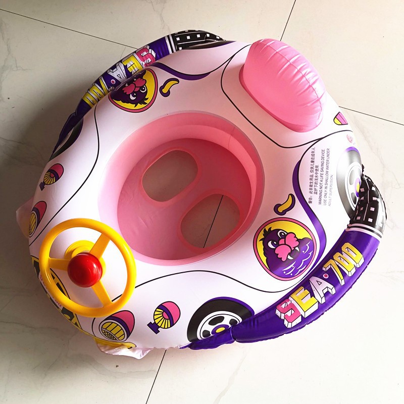 Thickened Children's Steering Wheel 110 Car Horn Boat Baby Water Swimming Ring Inflatable Swimming Ring-Seat Boat