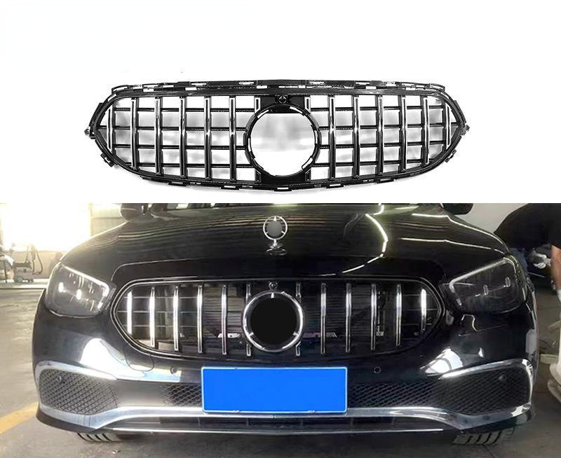 适用于21款奔驰e级中网w213立标改装gt中网前脸进气格栅竖条中网